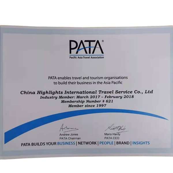 PATA enables China Highlights to build business in the Asia Pacific from Mar. 2017 to Feb. 2018