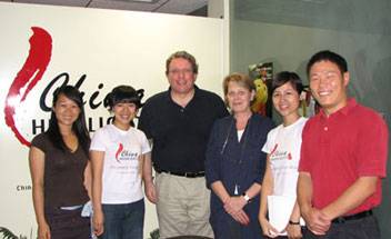 Declan Kelleher and his wife Sigrun Kelleher with China Highlights staff