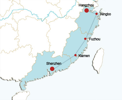 Hangzhou-Shenzhen Rail Route