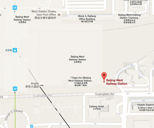 Beijing West Railway Station on Map