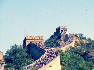 the summer scenery of the Great Wall at Badaling Section