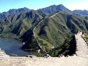 the summer scenery of the Great Wall at Huanghuacheng Section