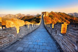 the autumn scenery of the Great Wall at Mutianyu section
