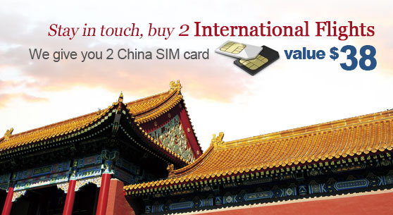 Buy 2 international flights and get 2 SIM card for free!