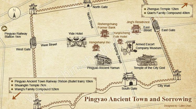 Map of Pingyao Ancient Town