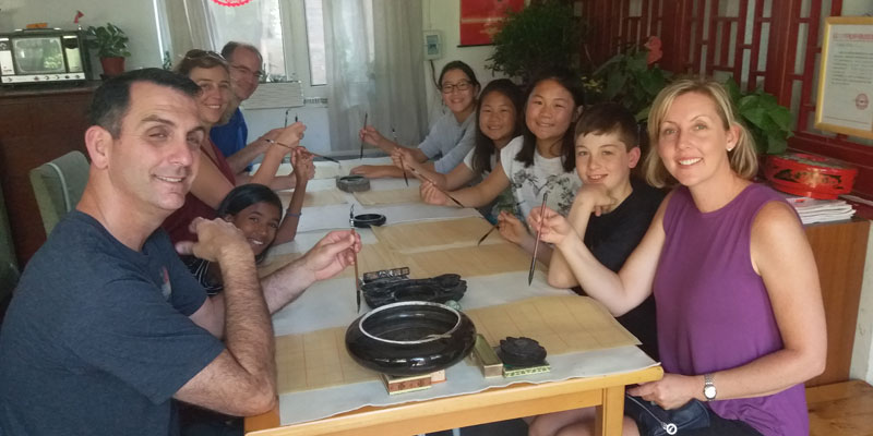 Calligraphy learning in hutong
