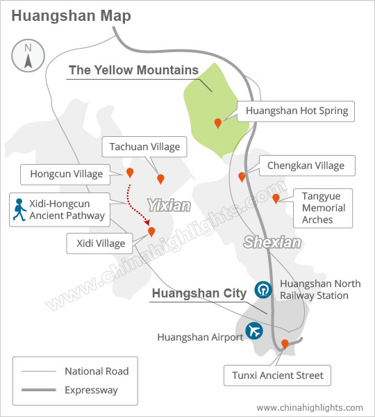 Huangshan attraction map