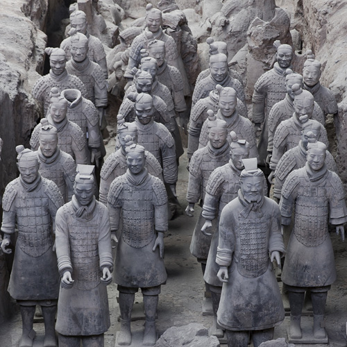 the grand Terracotta Warriors in Xian