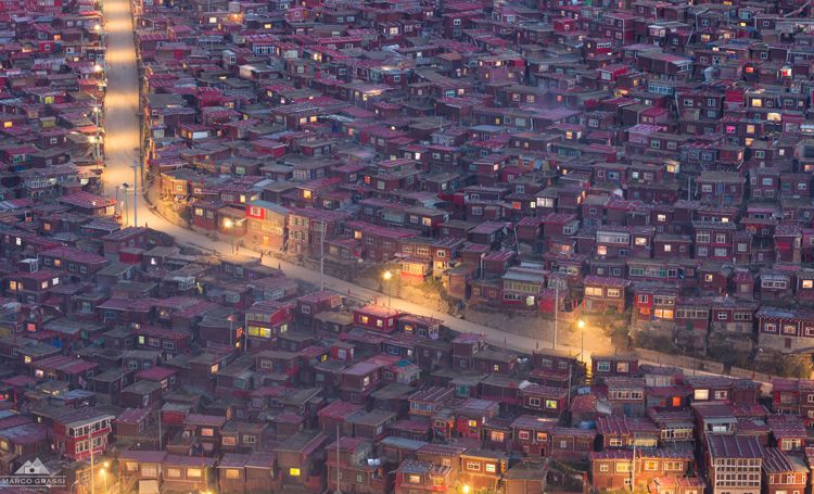 Sunset at Larung Gar
