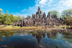 Stone face of Angkor Thom in Siem Reap