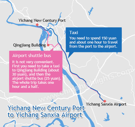 Yangtze 1 transport, airport and railway station to the port