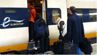 Eurostar train boarding