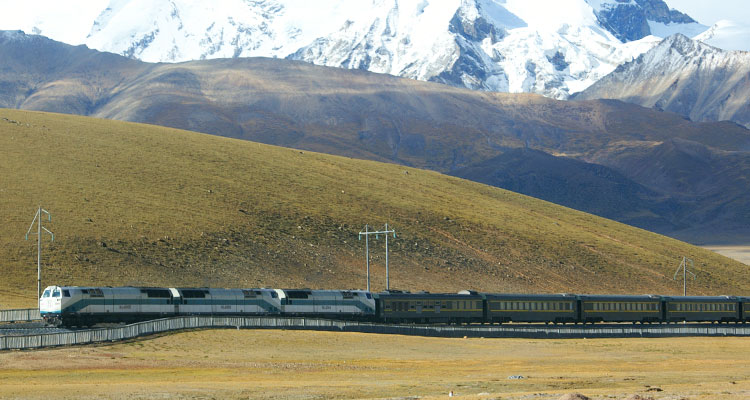 Train on the Qinghai-Tibet railway