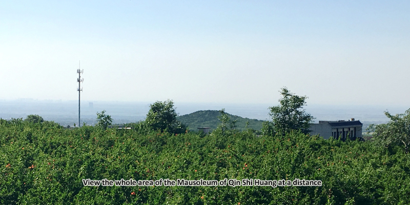View the Mausoleum of Qin Shi Huang at a distance