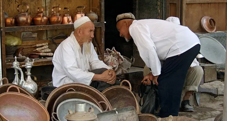 Men in a shop