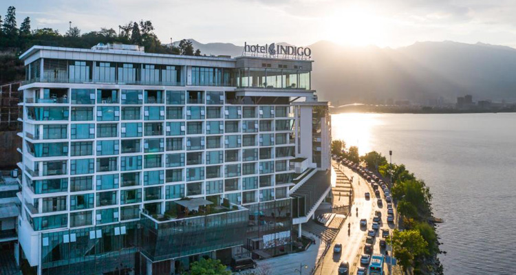 the balcony of the hotel