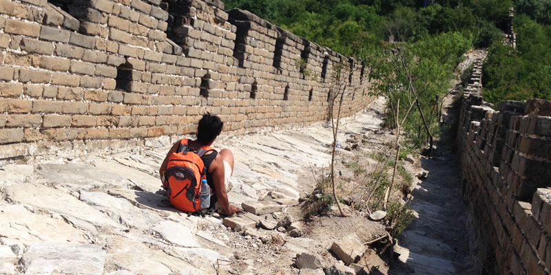 A steep section of the Great Wall