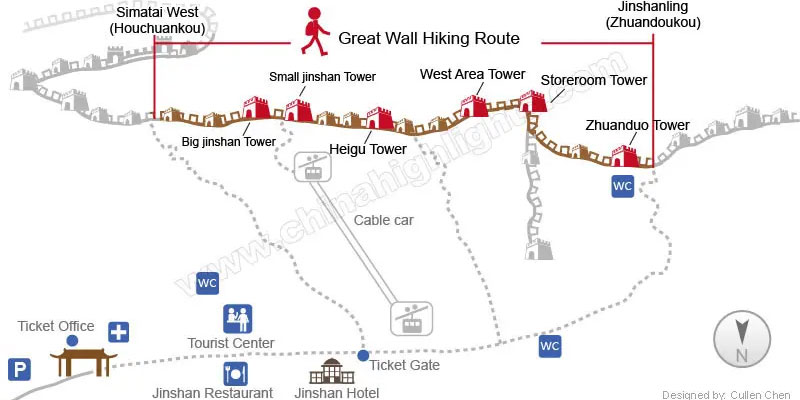 Great Wall Hiking Map