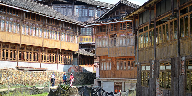 The houses of Zhuang people