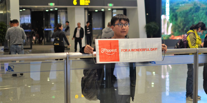 Your driver will hold a Trippest's sign at the exit