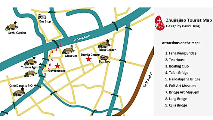 Map of Zhujiajiao Watertown