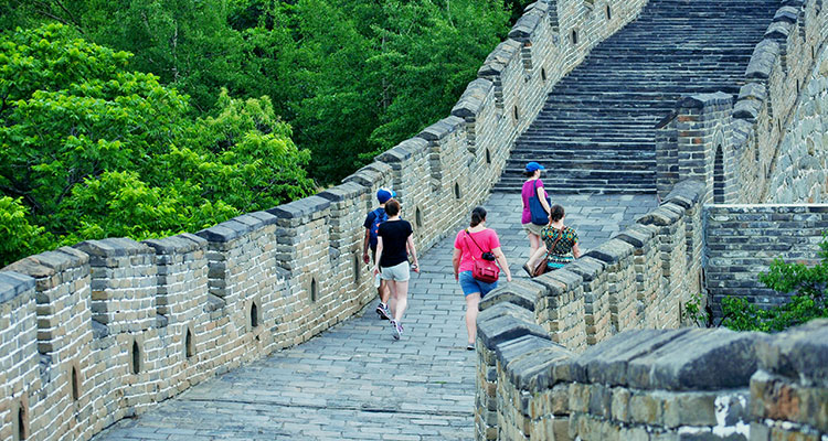 walking on the Great Wall