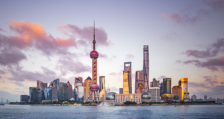the skyscrapers in Shanghai