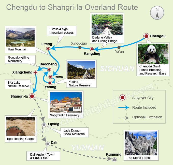 o excursie de 10 zile de la Chengdu la Shangri-la