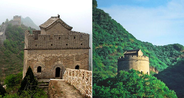 the unique watchtowers in Huangyaguan Great Wall