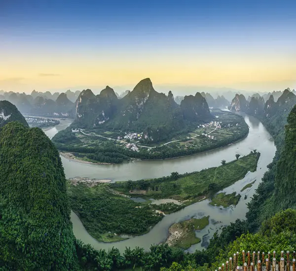 The Li River in Guilin, karst landscape in Guilin