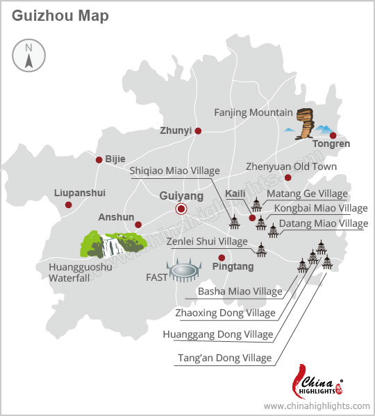 Guizhou attraction map
