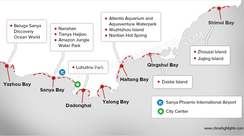 Sanya Tourist Attractions Map