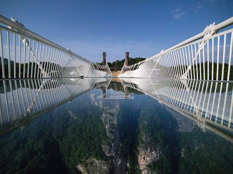 the Glass Bridge at Zhangjiajie Grand Canyon