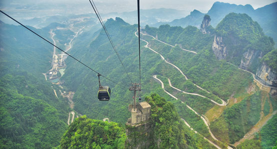 Tianmen Mountain's cableway