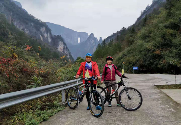 biking at Zhangjiajie